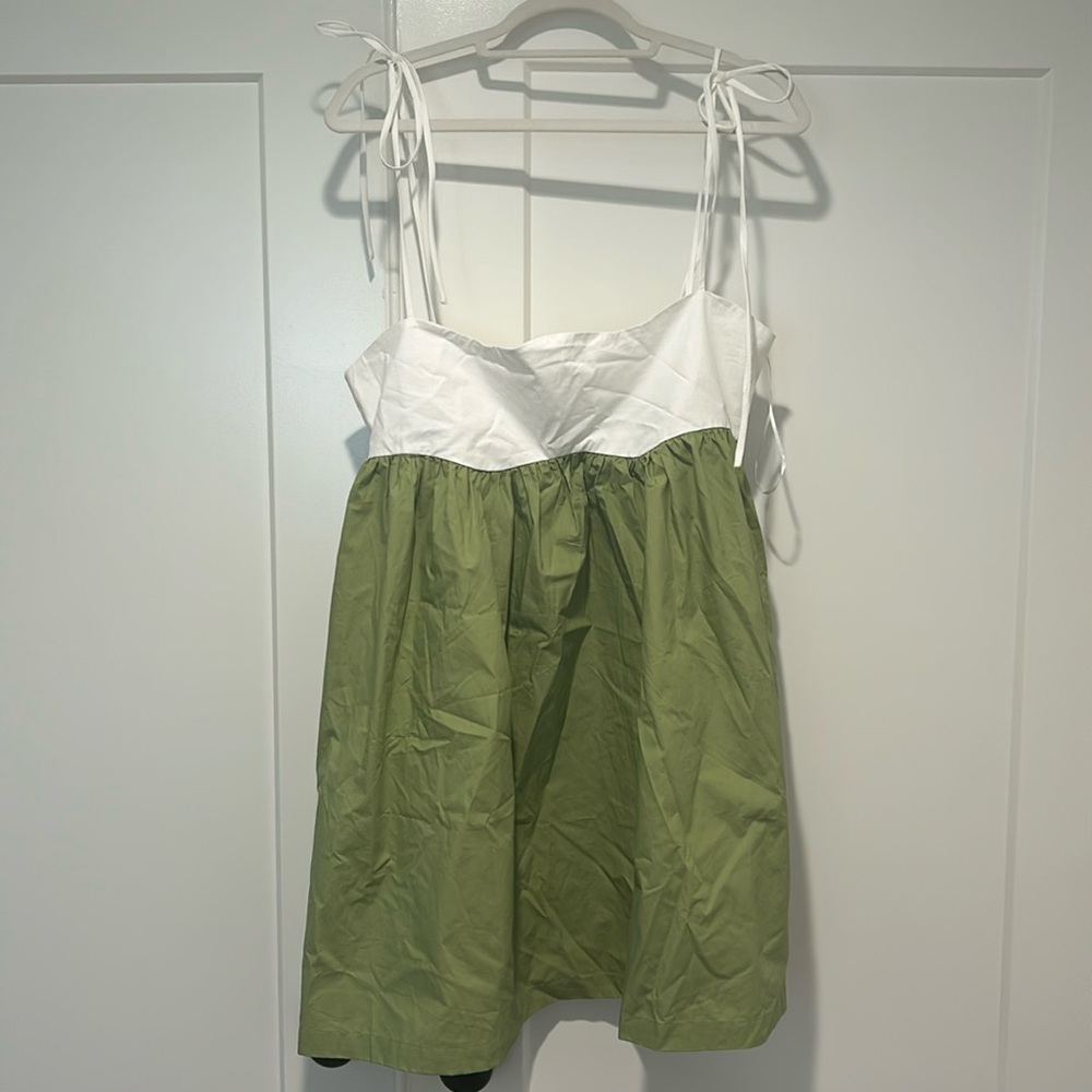 Poplin dress, Green & White, Large